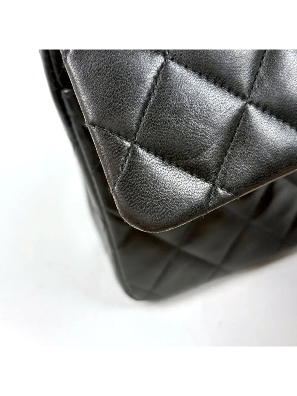 Chanel Quilted Double Flap Chain Shoulder Bag CC Logo Leather Black